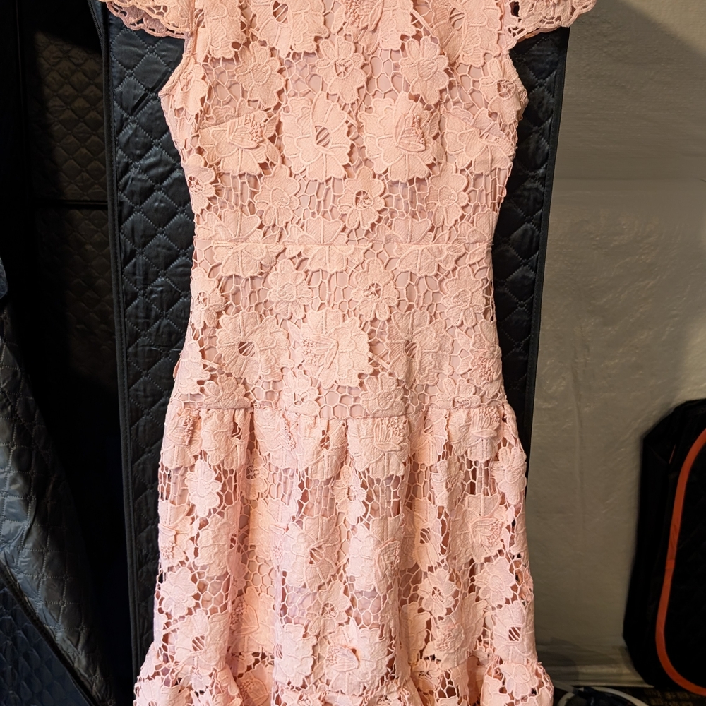 Pink Lace Floral Dress